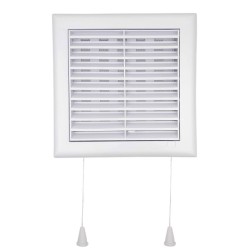 Grille intérieur avec moustiquaire et tirette  140x140mm