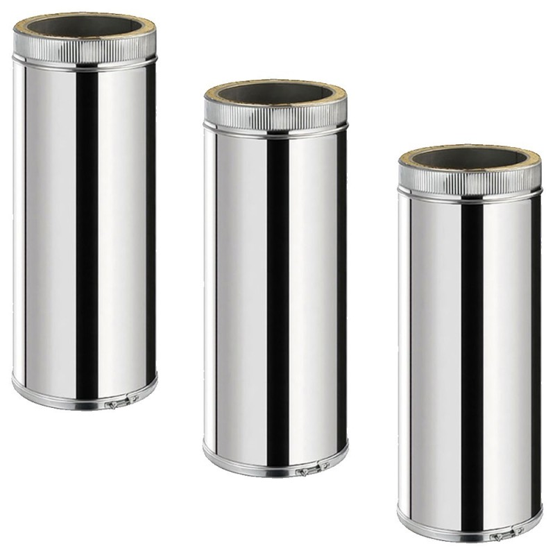 TDPI500 Conduit double paroi isolé polycombustible longueur 50 cm