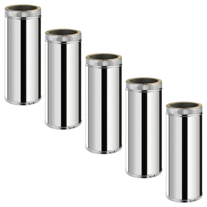 TDPI500 Conduit double paroi isolé polycombustible longueur 50 cm