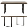 Table plateau noyer pieds métal