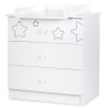 TINO commode à langer 3 tiroirs + plan à langer amovible motif étoiles
