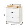 IWO Commode à langer avec plateau amovible et 3 tiroirs