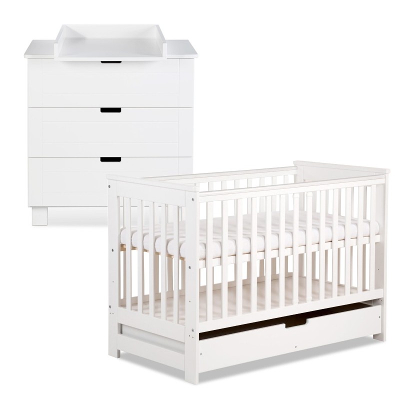 IWO Ensemble commode à langer + lité évolutif bébé IWO Ensemble commode à langer + lité évolutif bébé